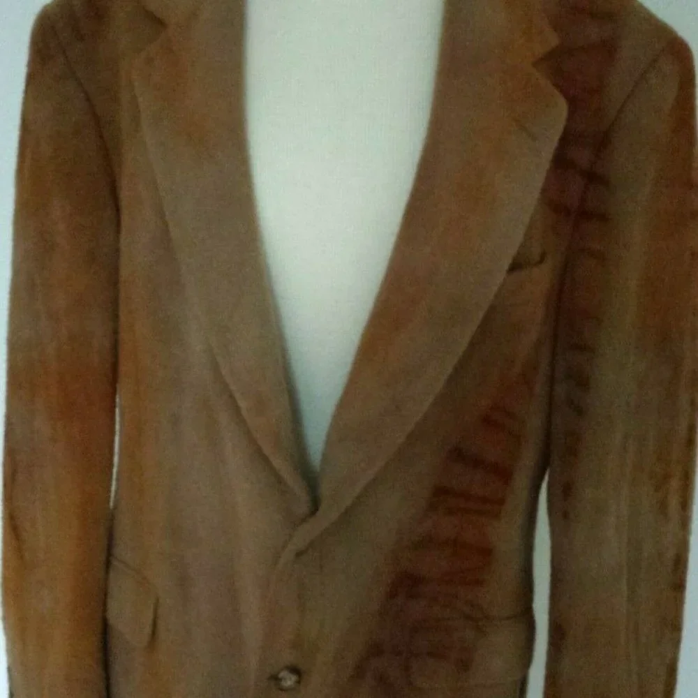 Vintage Cowboy Western Camel Wool jacket suit blazer brown green gray 44 46 XL
